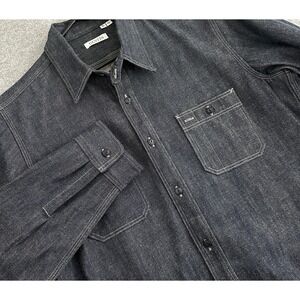 Gustin Denim Work Shirt Mens XL Dark Indigo Japanese Selvedge Raw USA Made New